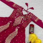Designer Vichitra Silk Crop Top Lehenga Set with Shrug (PC)
