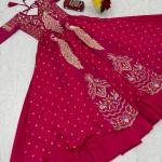Designer Vichitra Silk Crop Top Lehenga Set with Shrug (PC)