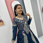 Designer Vichitra Silk Crop Top Lehenga Set with Shrug (PC)