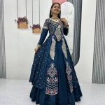 Designer Vichitra Silk Crop Top Lehenga Set with Shrug (PC)