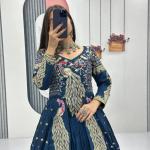 Designer Vichitra Silk Crop Top Lehenga Set with Shrug (PC)