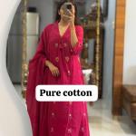 Premium Jaipuri Cotton Kurti Palazzo Set with Dupatta (BF)
