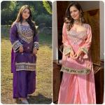 Designer Fendy Silk Bustier Sharara Set with Dupatta ( RR)