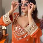 Designer Fendy Silk Bustier Sharara Set with Dupatta ( RR)