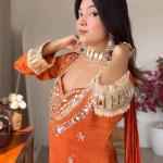 Designer Fendy Silk Bustier Sharara Set with Dupatta ( RR)