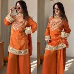Designer Fendy Silk Bustier Sharara Set with Dupatta ( RR)