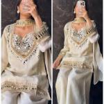 Designer Fendy Silk Bustier Sharara Set with Dupatta ( RR)