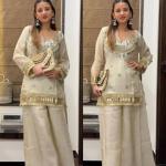 Designer Fendy Silk Bustier Sharara Set with Dupatta ( RR)