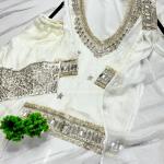 Designer Fendy Silk Bustier Sharara Set with Dupatta ( RR)