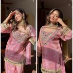 Designer Fendy Silk Bustier Sharara Set with Dupatta ( RR)