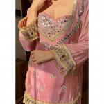 Designer Fendy Silk Bustier Sharara Set with Dupatta ( RR)