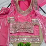 Designer Fendy Silk Bustier Sharara Set with Dupatta ( RR)