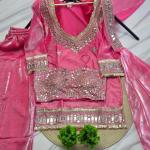 Designer Fendy Silk Bustier Sharara Set with Dupatta ( RR)