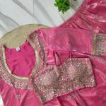 Designer Fendy Silk Bustier Sharara Set with Dupatta ( RR)