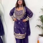Designer Fendy Silk Bustier Sharara Set with Dupatta ( RR)