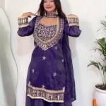Designer Fendy Silk Bustier Sharara Set with Dupatta ( RR)