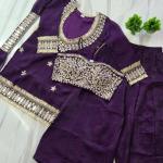 Designer Fendy Silk Bustier Sharara Set with Dupatta ( RR)