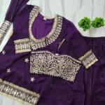 Designer Fendy Silk Bustier Sharara Set with Dupatta ( RR)