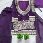 Designer Fendy Silk Bustier Sharara Set with Dupatta ( RR)