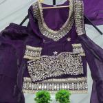 Designer Fendy Silk Bustier Sharara Set with Dupatta ( RR)