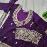 Designer Fendy Silk Bustier Sharara Set with Dupatta ( RR)
