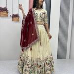 Designer Tissue Silk Embroidered Lehenga Choli Set with Dupatta (PC)
