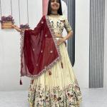 Designer Tissue Silk Embroidered Lehenga Choli Set with Dupatta (PC)