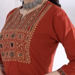Rayon Slub Printed Kurti Pant Dupatta Set (AN)