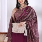 Rayon Slub Printed Kurti Pant Dupatta Set (AN)