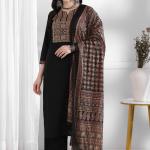 Rayon Slub Printed Kurti Pant Dupatta Set (AN)