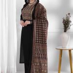 Rayon Slub Printed Kurti Pant Dupatta Set (AN)
