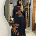 Rose Embroidery Jaipuri Cotton Kurti Pant Dupatta Set (AD)