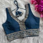 Roman Silk Heavy Embroidered Blouse with Latkan (RC)