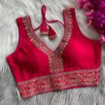 Roman Silk Heavy Embroidered Blouse with Latkan (RC)