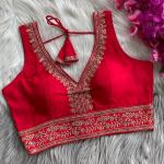 Roman Silk Heavy Embroidered Blouse with Latkan (RC)