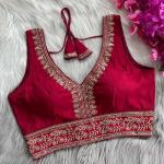 Roman Silk Heavy Embroidered Blouse with Latkan (RC)