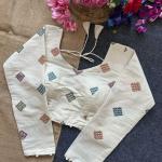 Khadi Cotton Long Sleeve Blouse – Off White (RC)