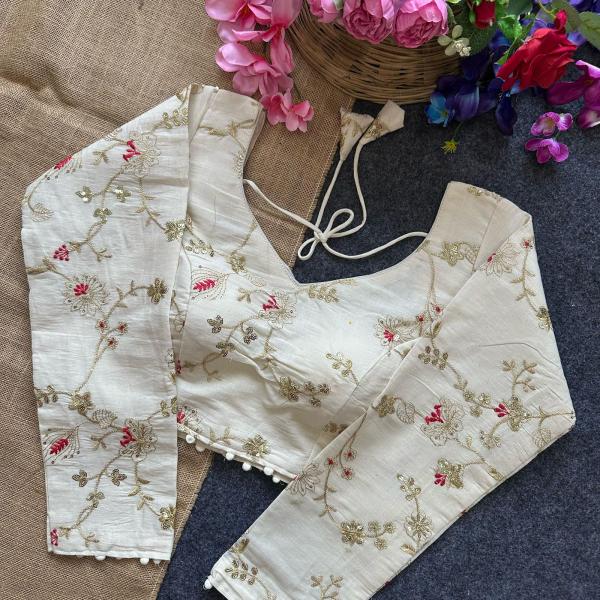 Khadi Cotton Long Sleeve Blouse – Off White (RC)