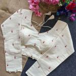 Khadi Cotton Long Sleeve Blouse – Off White (RC)