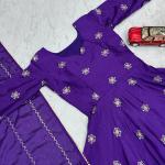 Chinon Embroidered Flared Gown with Dupatta (PC)