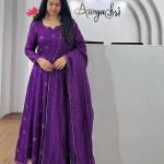 Chinon Embroidered Flared Gown with Dupatta (PC)