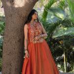 Vichitra Silk Lehenga Choli Set with Embroidered Shrug (PC)