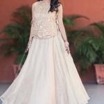 Vichitra Silk Lehenga Choli Set with Embroidered Shrug (PC)