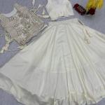 Vichitra Silk Lehenga Choli Set with Embroidered Shrug (PC)