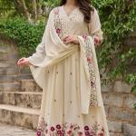 Chanderi Silk Embroidered Kurti Pant Dupatta Set