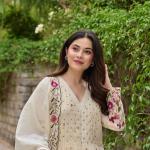 Chanderi Silk Embroidered Kurti Pant Dupatta Set