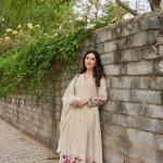 Chanderi Silk Embroidered Kurti Pant Dupatta Set