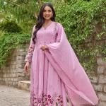 Chanderi Silk Embroidered Kurti Pant Dupatta Set