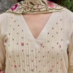 Chanderi Silk Embroidered Kurti Pant Dupatta Set