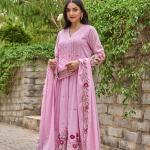 Chanderi Silk Embroidered Kurti Pant Dupatta Set